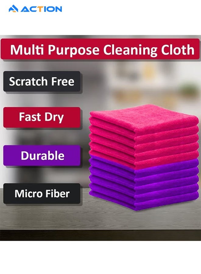 ACTION Microfiber Cleaning Cloth-8pcs Ultra Soft Highly Absorbent Rags For Cleaning, Reusable And Lint Free Cleaning Towels For Housekeeping - Image 3